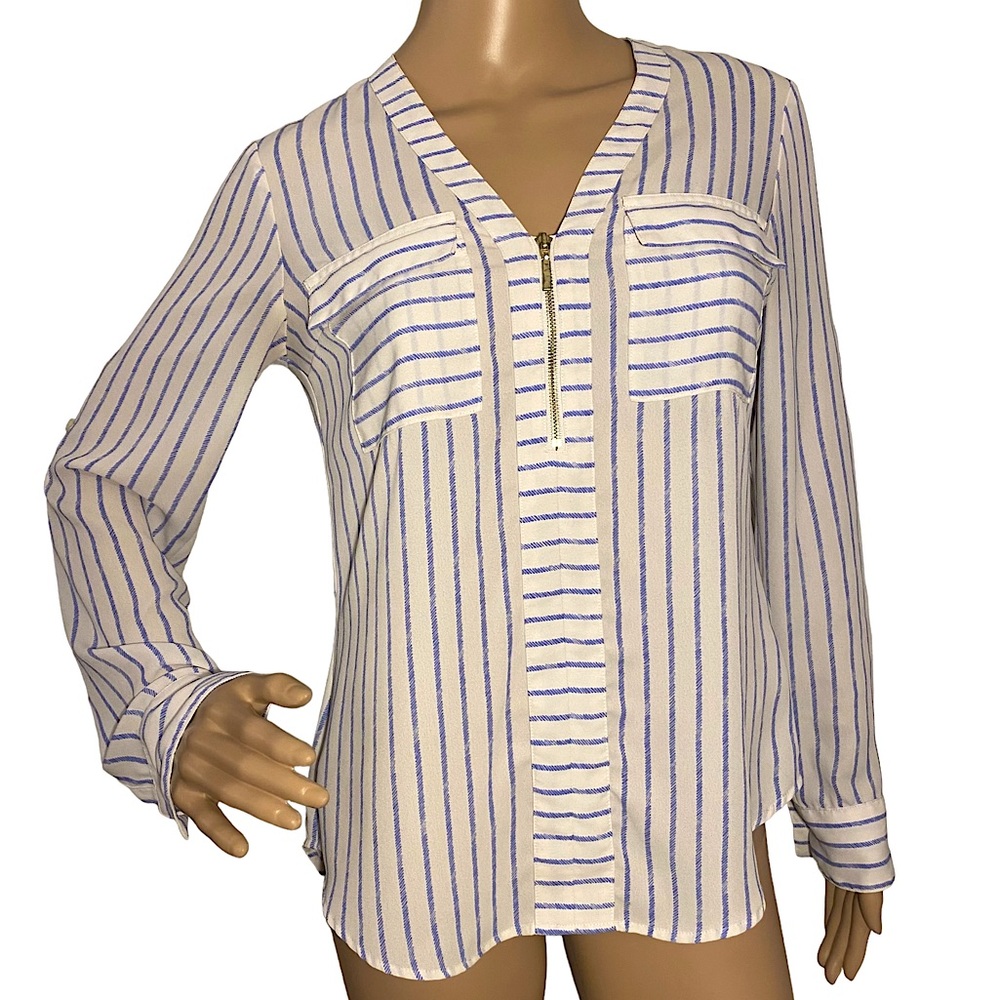 EXPRESS  | STRIPED ZIP SHIRT  SZ XS